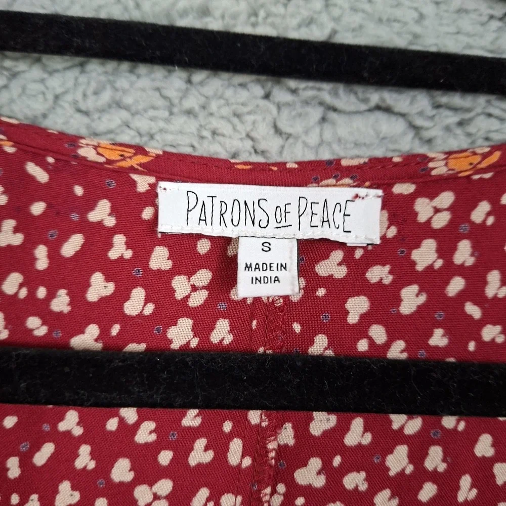 Patrons of Peace Fall Smocked Floral Maxi Dress S Puff Sleeve Boho Cottagecore